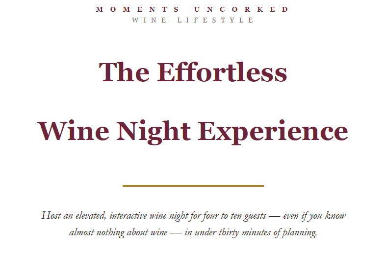 The Effortless Wine Night Experience